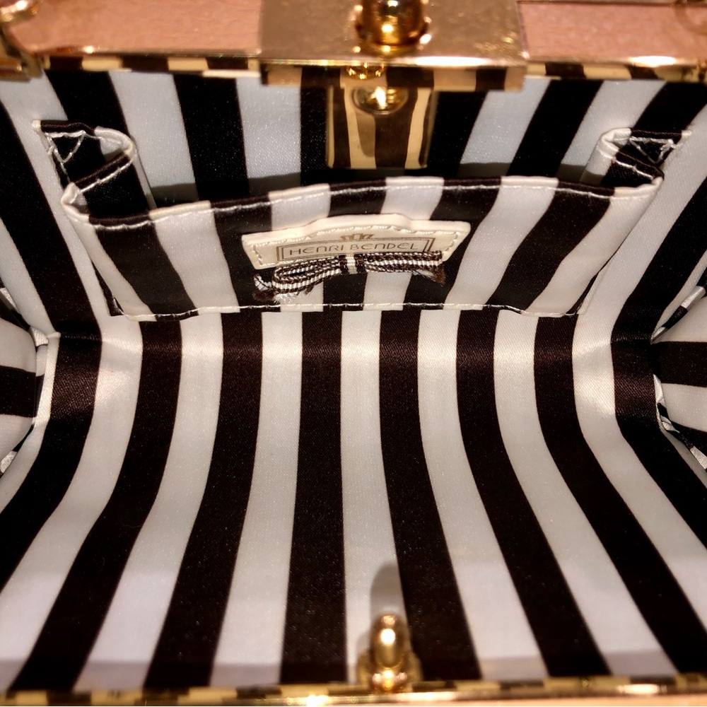 henri bendel After Party leather Woven Evening Clutch with Chain - Picture 8 of 17